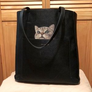 Paul & Joe Sister kitty cat faux leather tote bag.